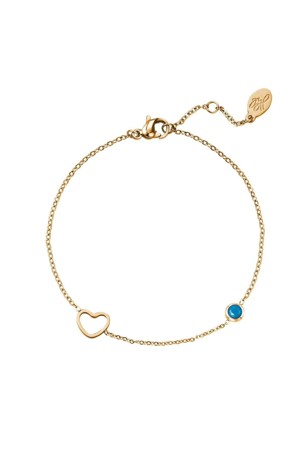 Geboortesteen armband -goud