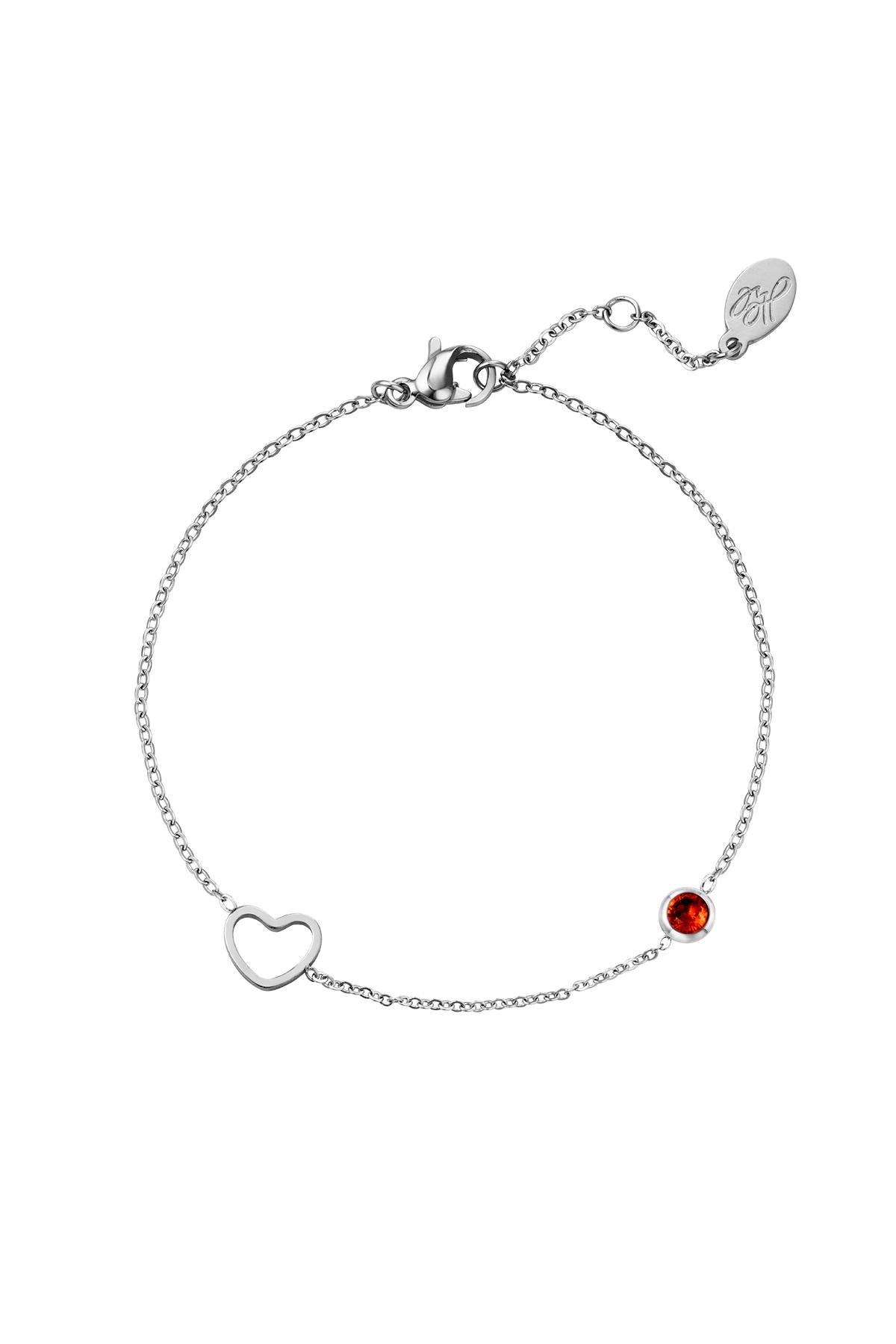 Geboortesteen armband zilver