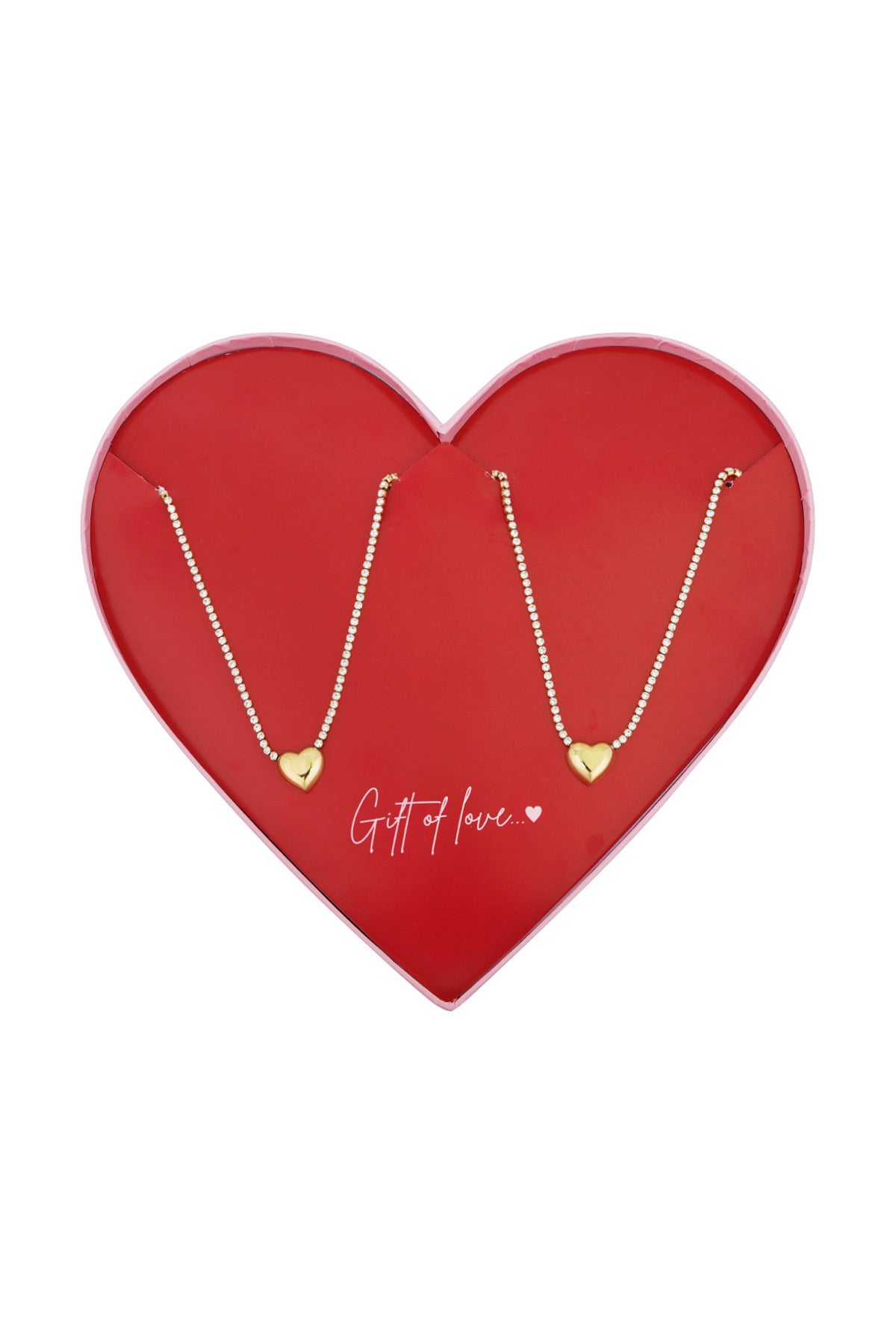 Gift of love Stainless steel hearts Ketting - Goud kleur
