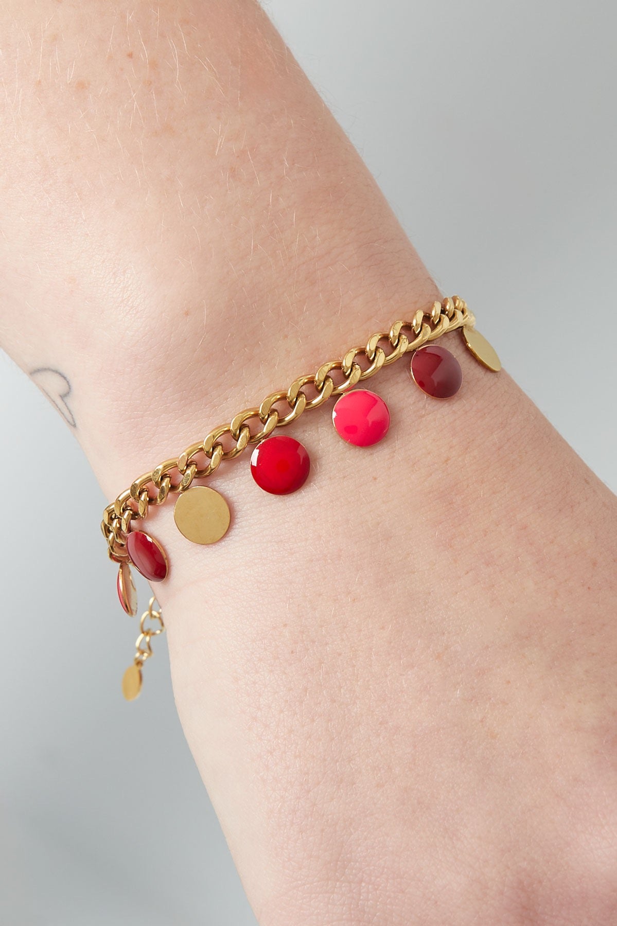 Armband red coin - Goud kleur