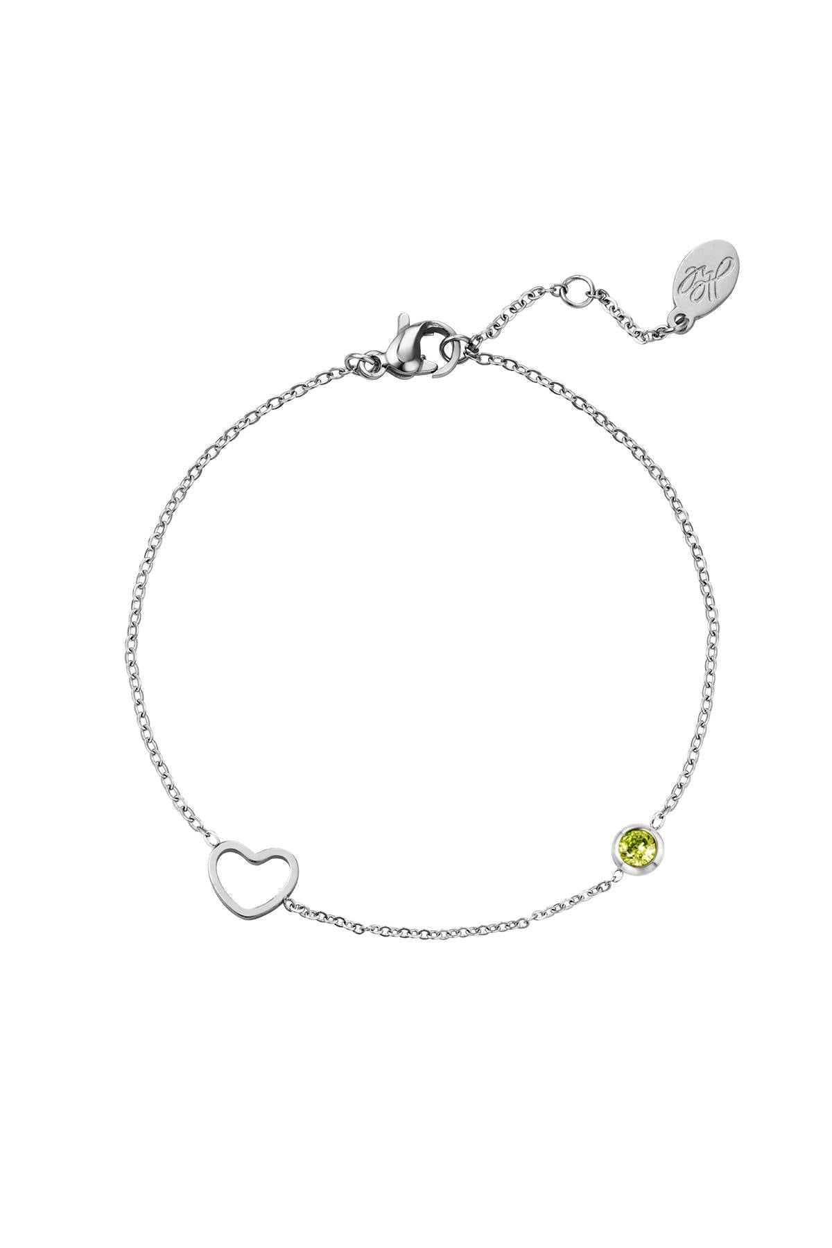 Geboortesteen armband zilver