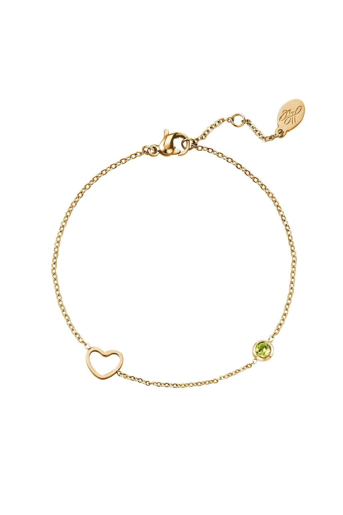 Geboortesteen armband -goud