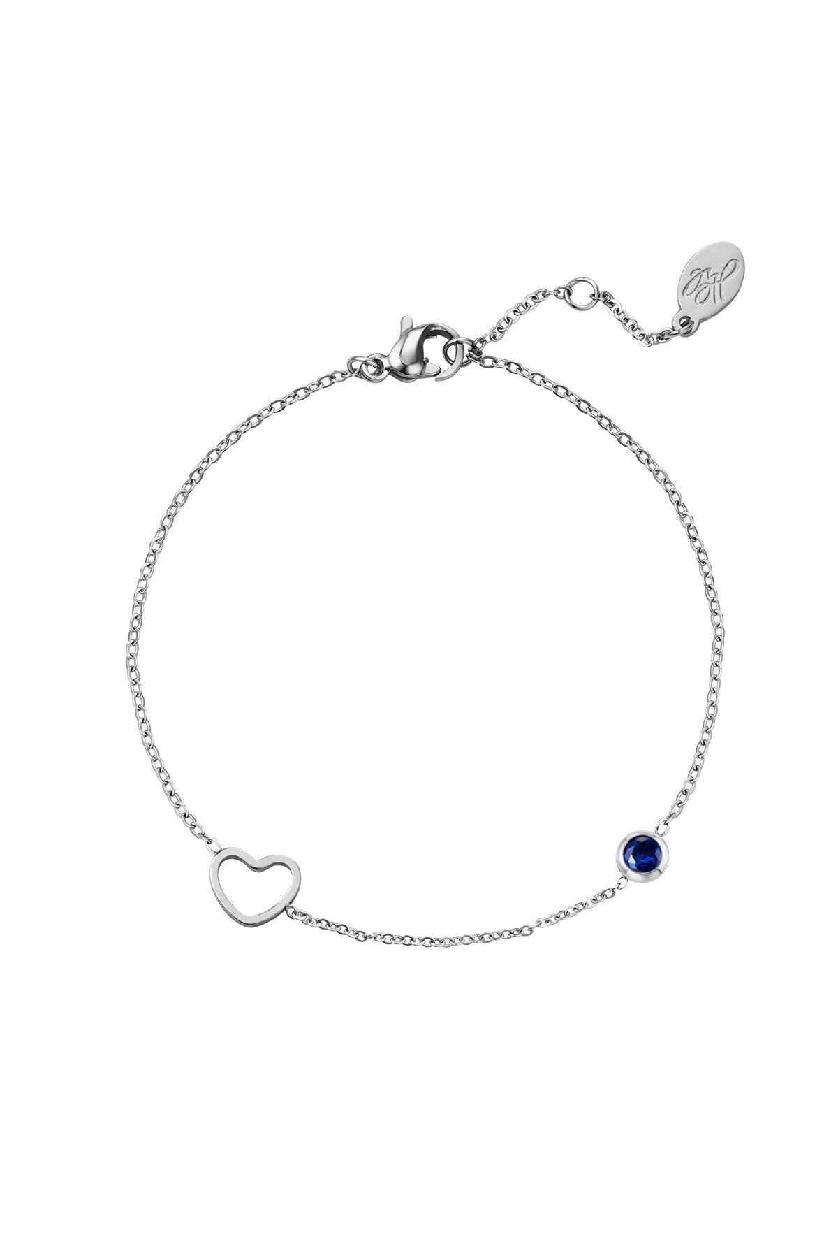Geboortesteen armband zilver