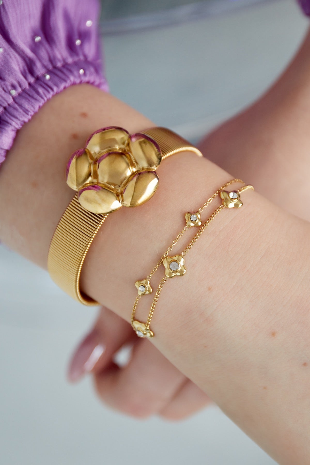 Flowery Armband - Goud kleur