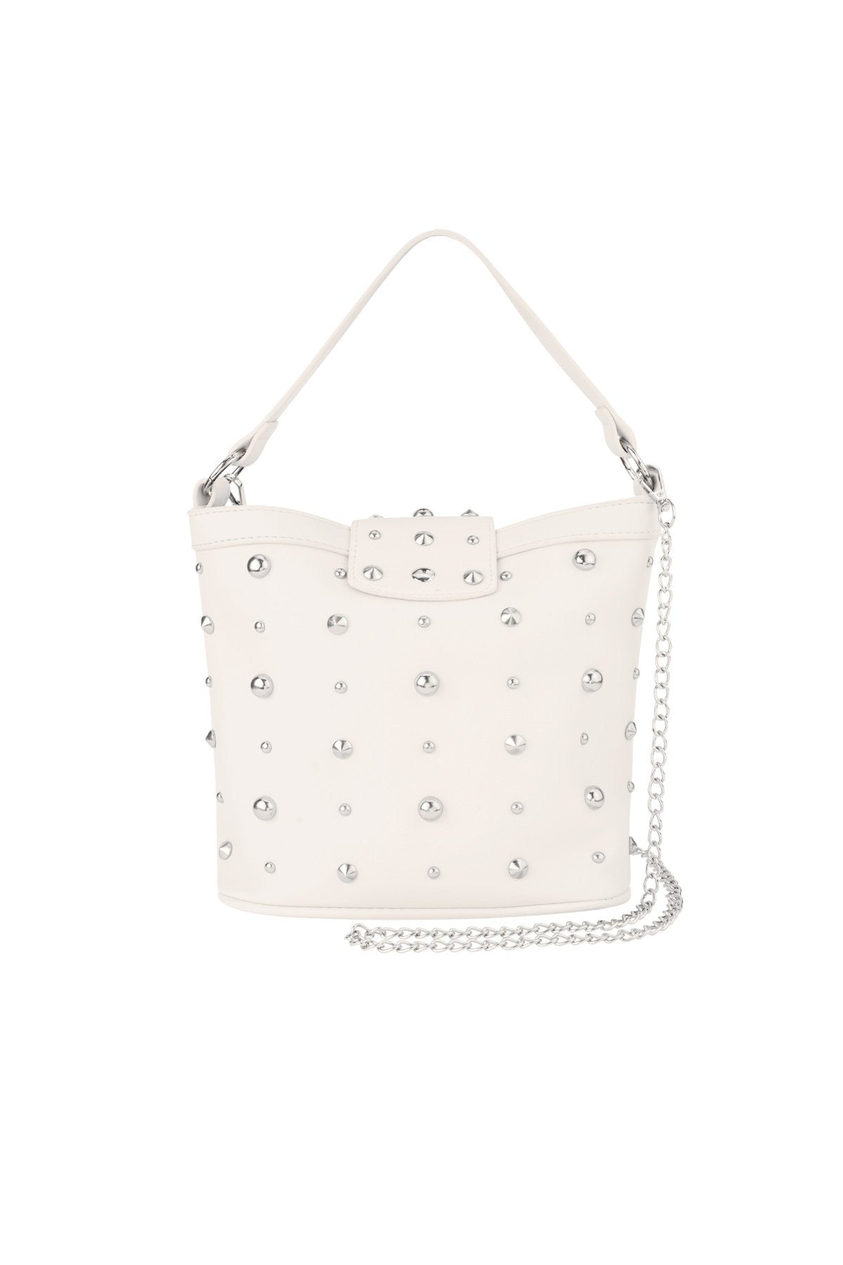 Geometrisch punk pu tas -wit