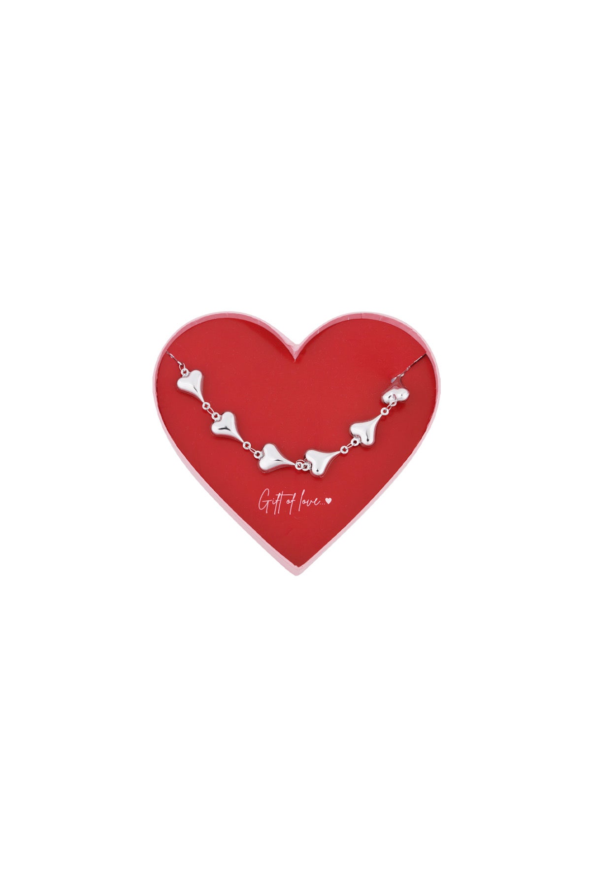 Gift of love Stainless steel Heart Chain Bracelet - Zilver kleur
