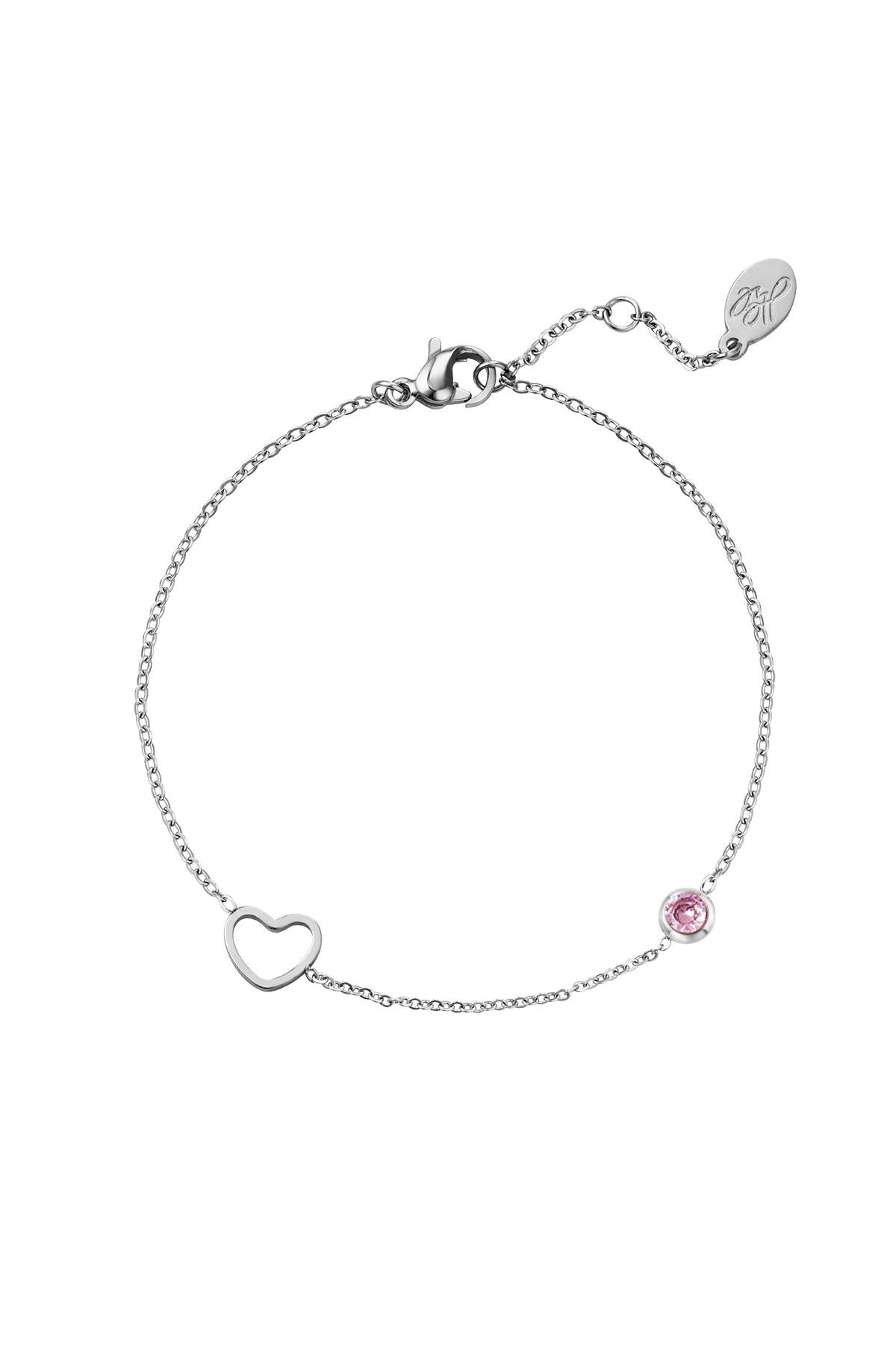 Geboortesteen armband zilver