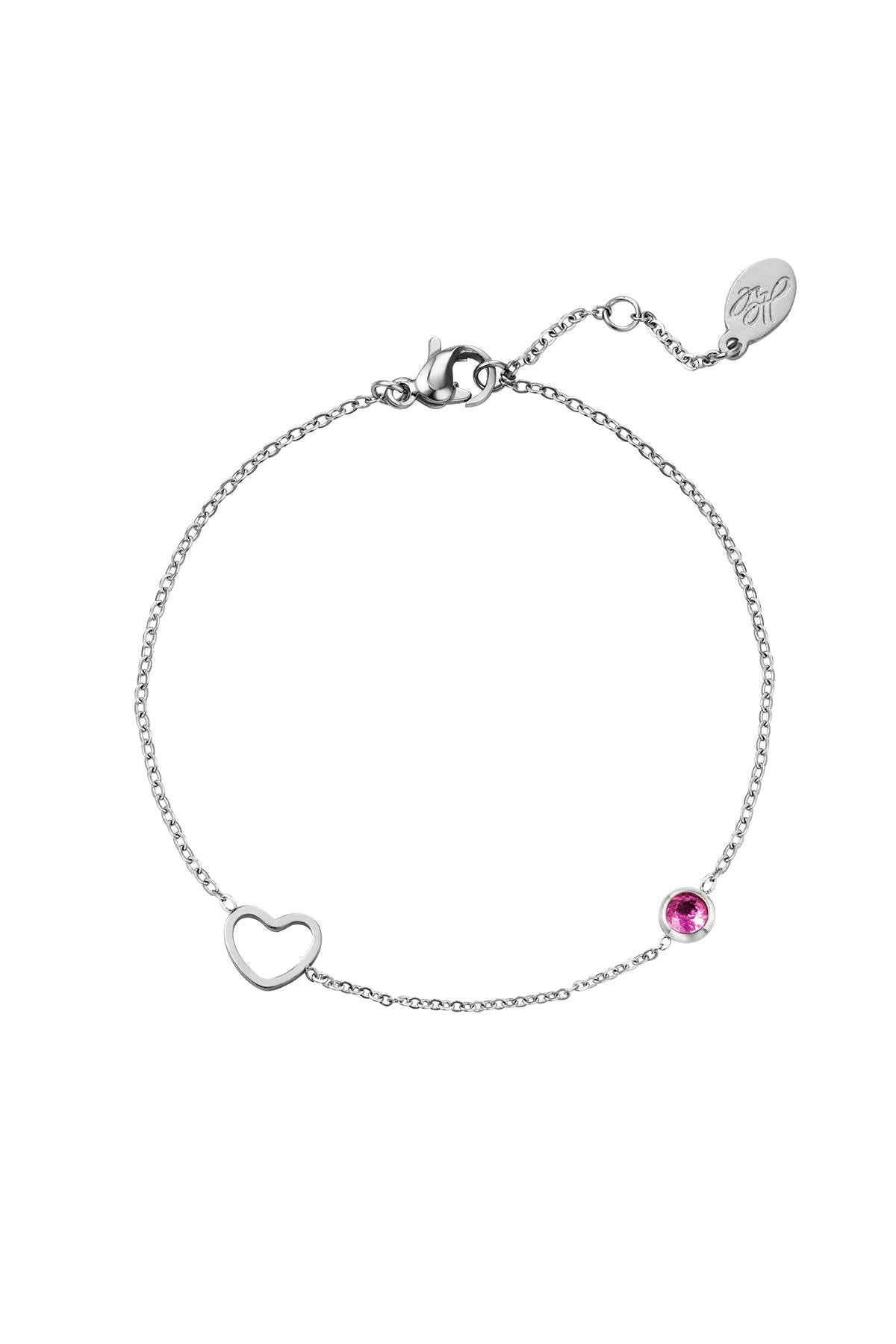 Geboortesteen armband zilver