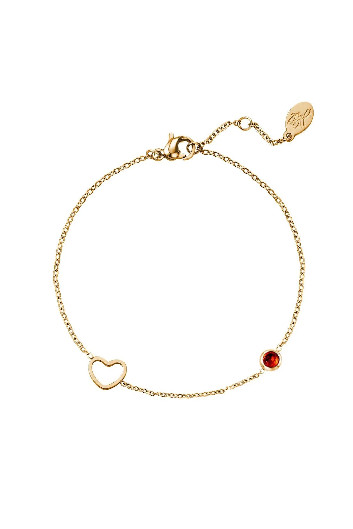 Geboortesteen armband -goud