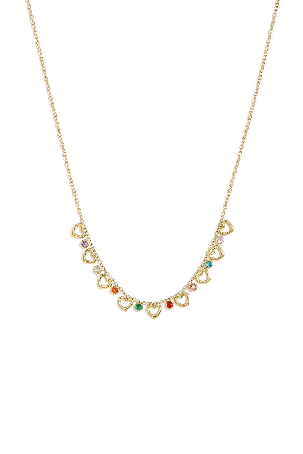 Hangerketting met hartjes -goud
