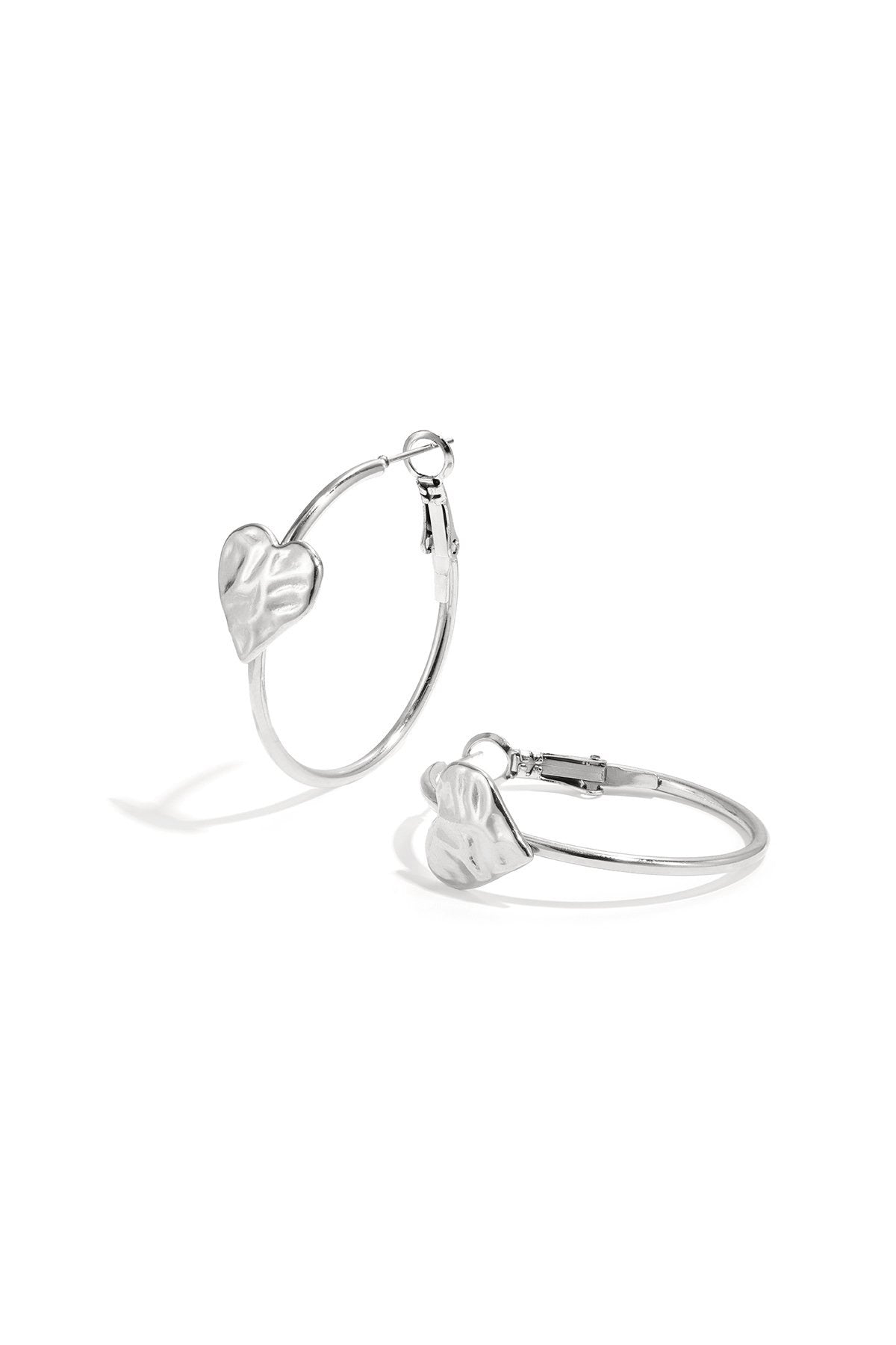 Creolen met hart -zilver