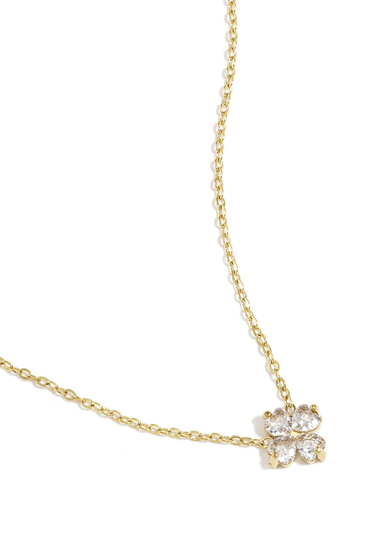 Ketting met belegde klaver -goud