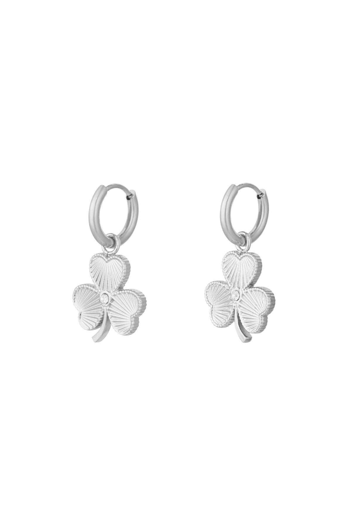 Four-leaf clover oorbellen -zilver
