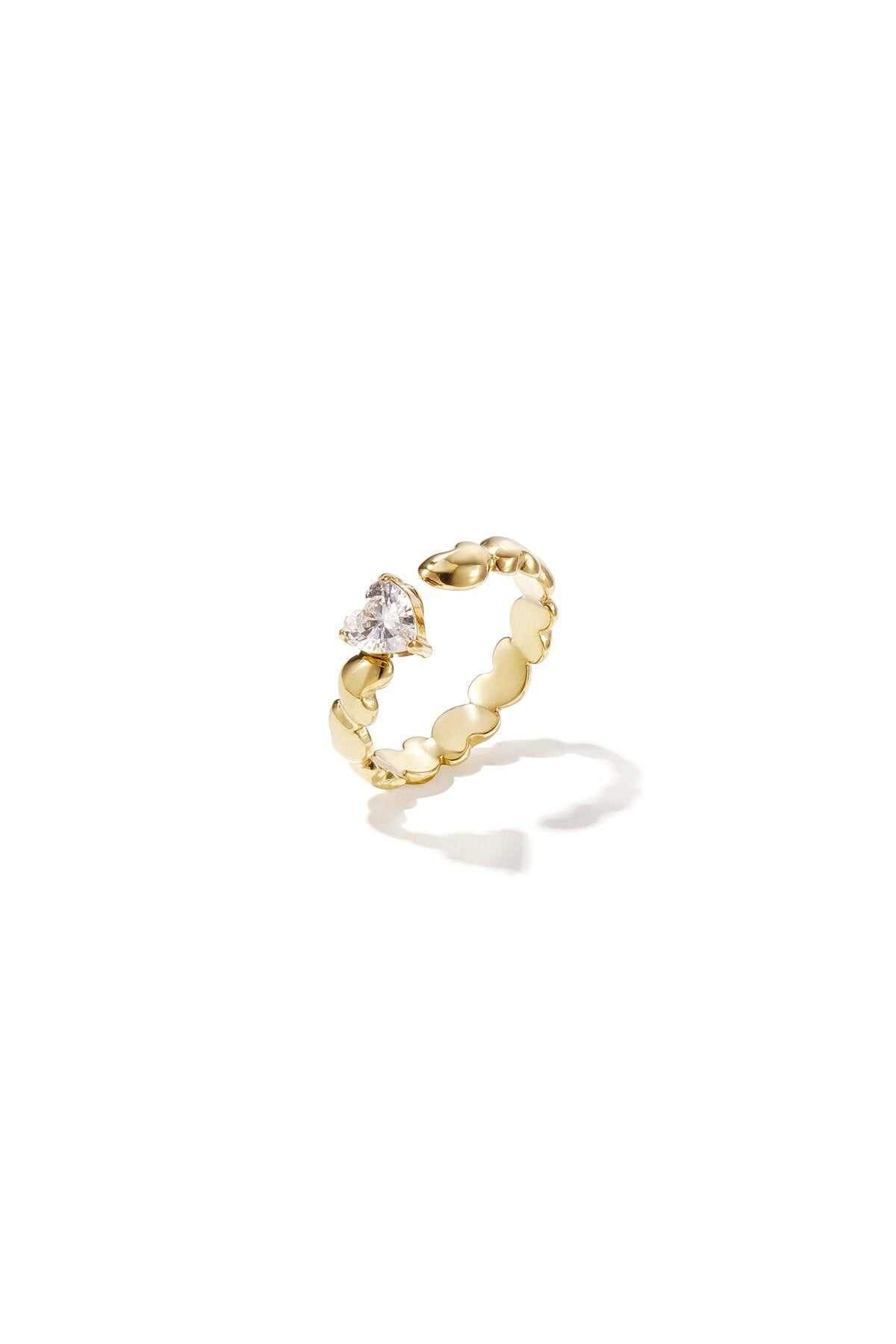 Minimalistische ring met harten -goud