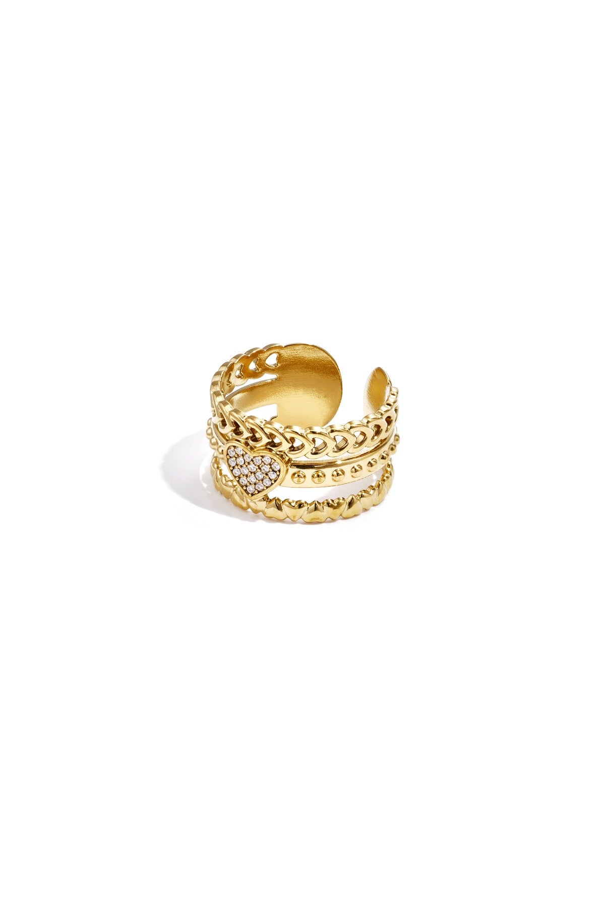 Statement ring met hart -goud