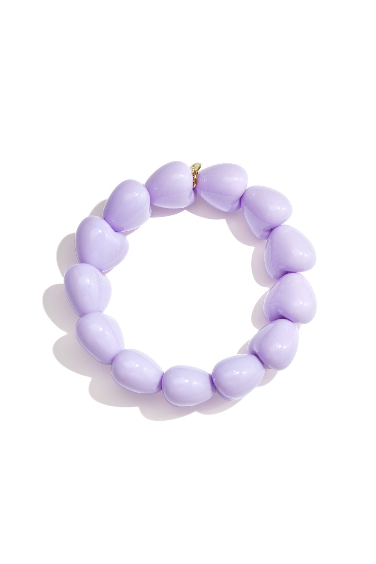 Armband met 13 kleine hartjes -lila