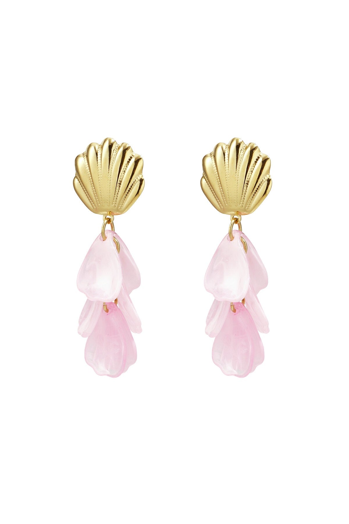 Schelpoorbellen met parelmoer -roze