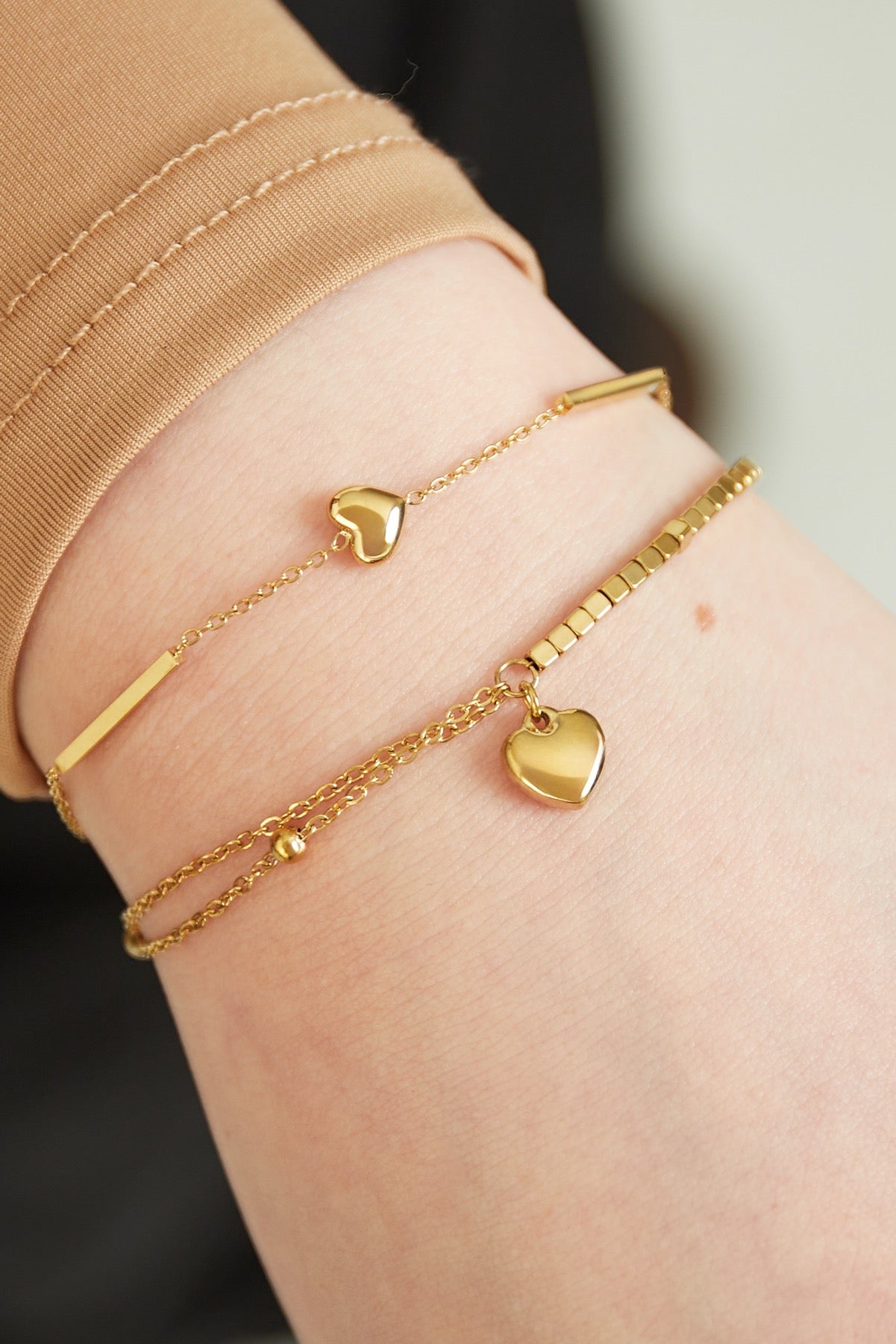 Armband simple heart - goud