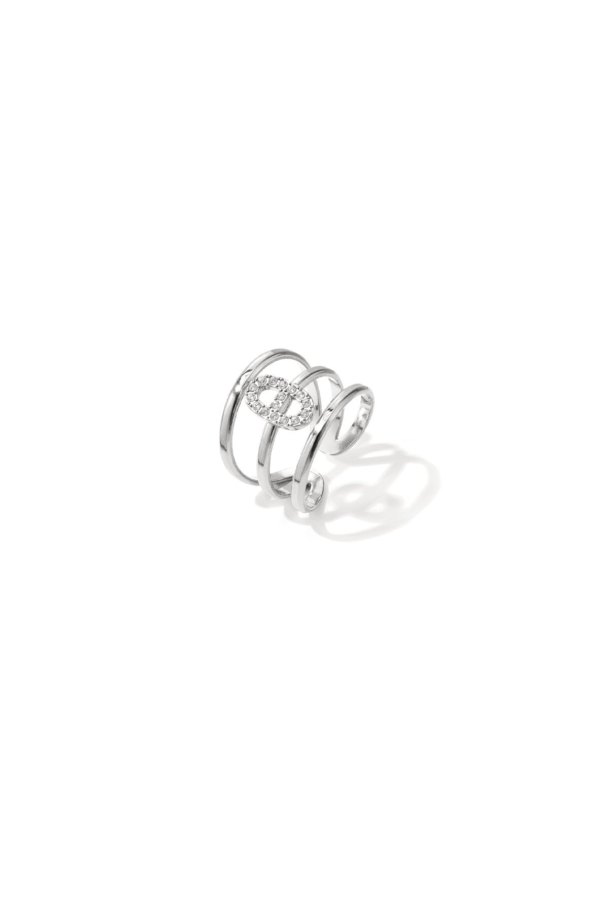 3 laagse ring - zilver