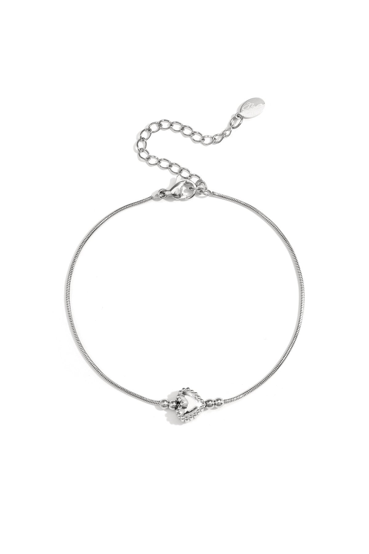 Armband met hart - zilver