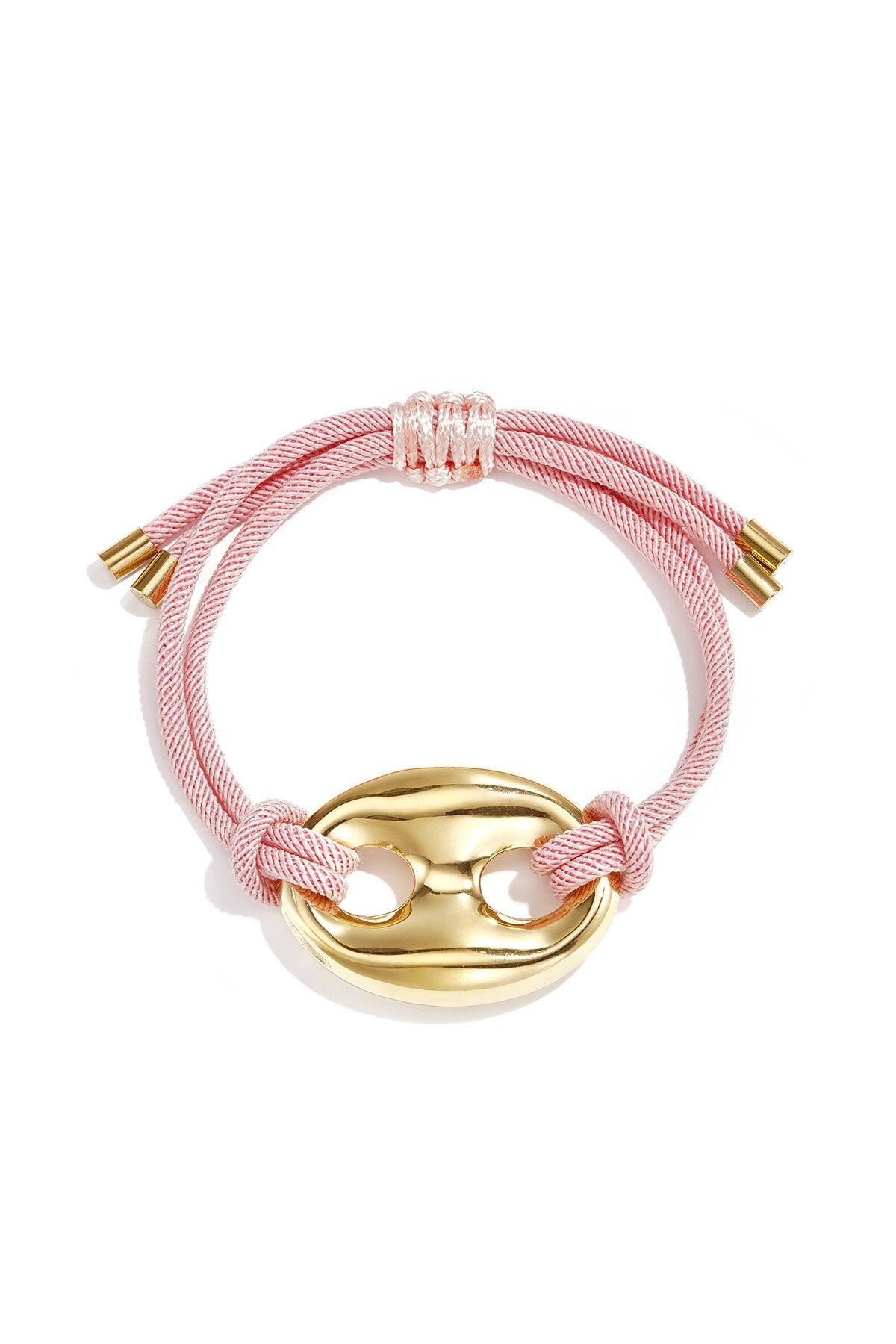 Satijnkoord armband met knoop - Roze
