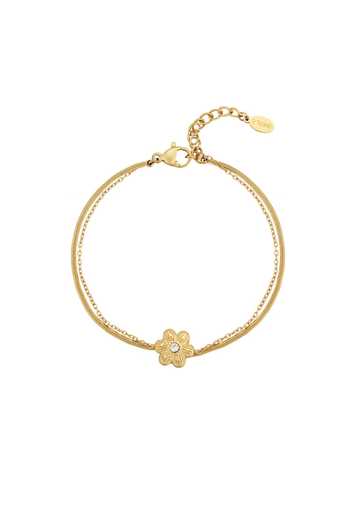 Flower love armband - goud kleur