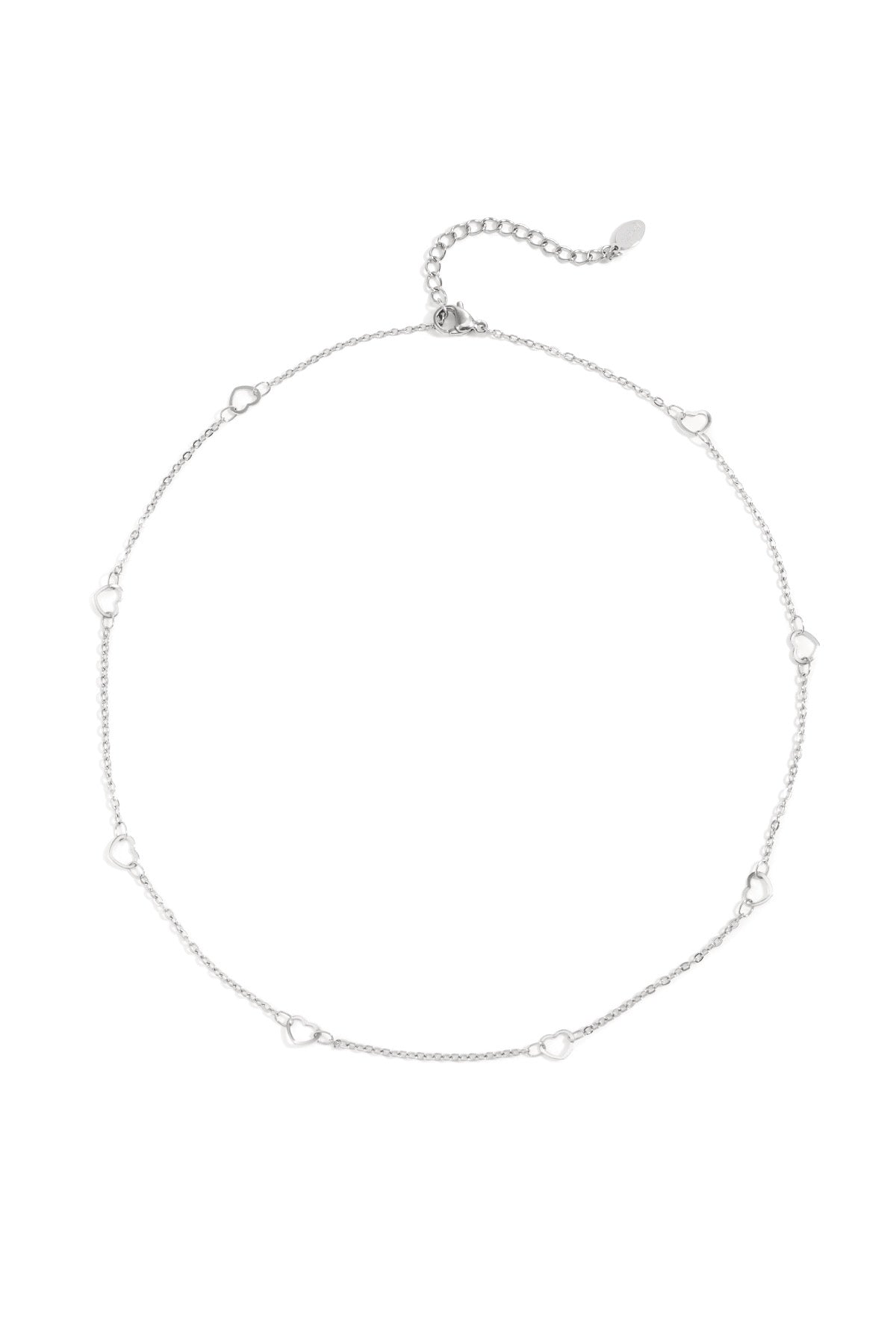 Hart casual ketting - zilver