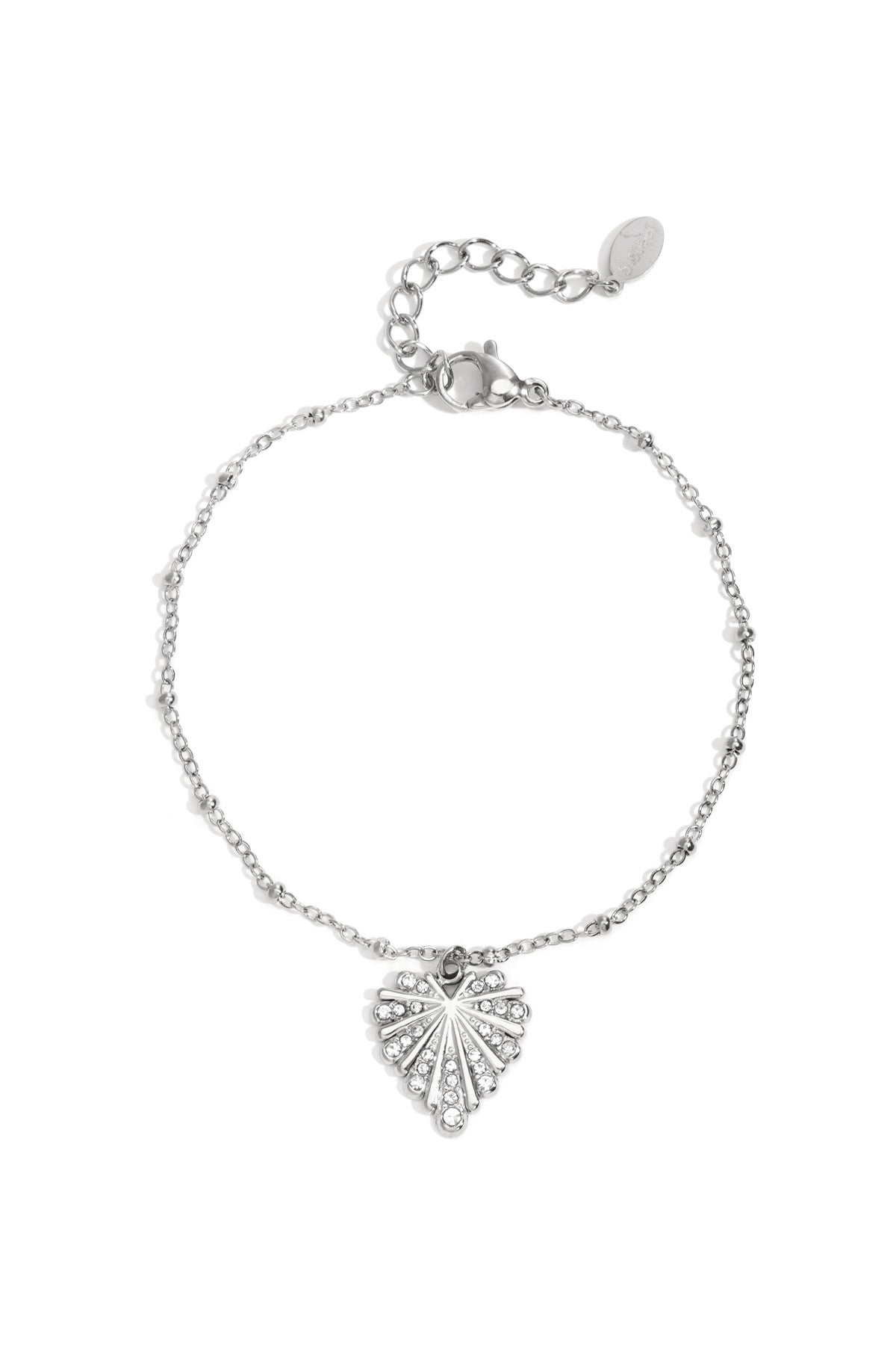 Armband hart bling - zilver