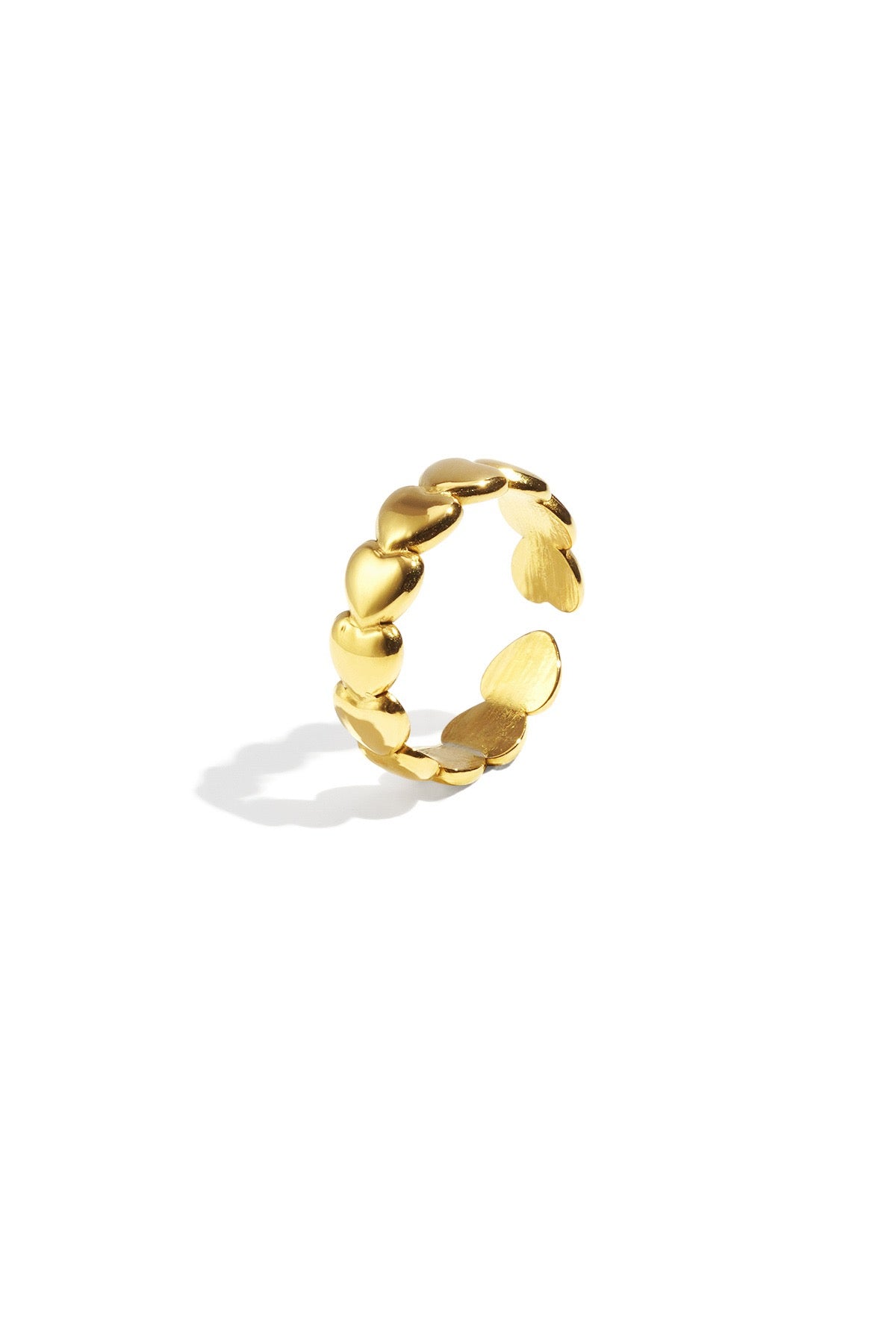 Linked hart ring - goud