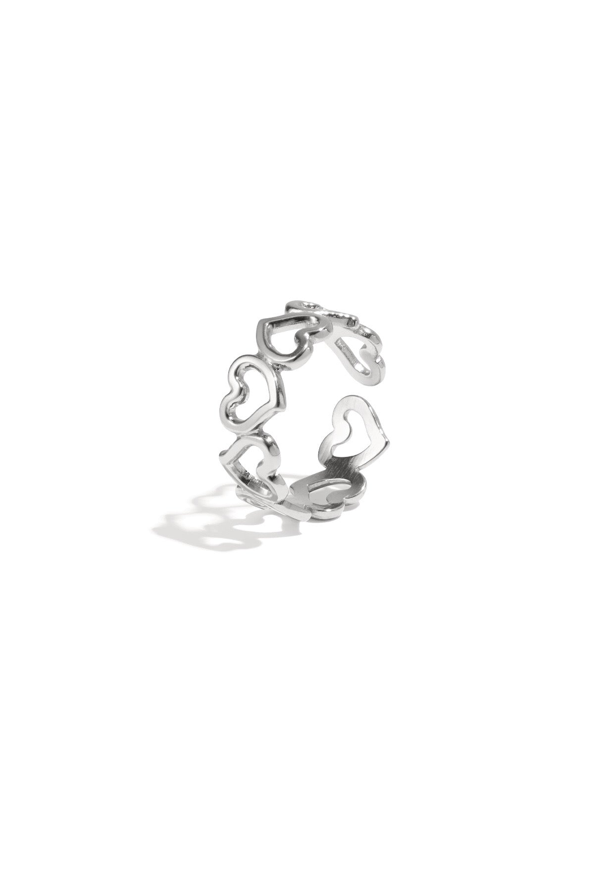 Open hart ring - zilvet