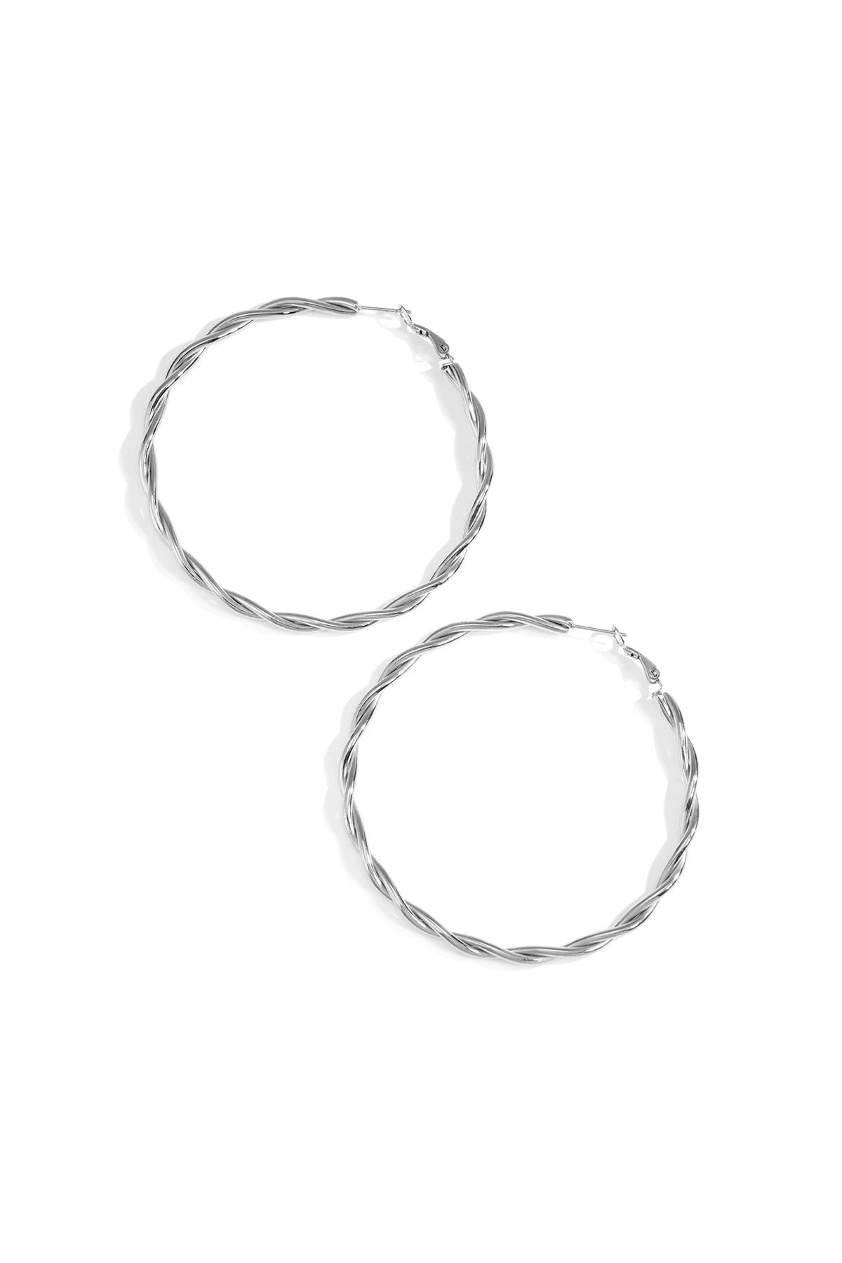Gedraaide hoops - zilver