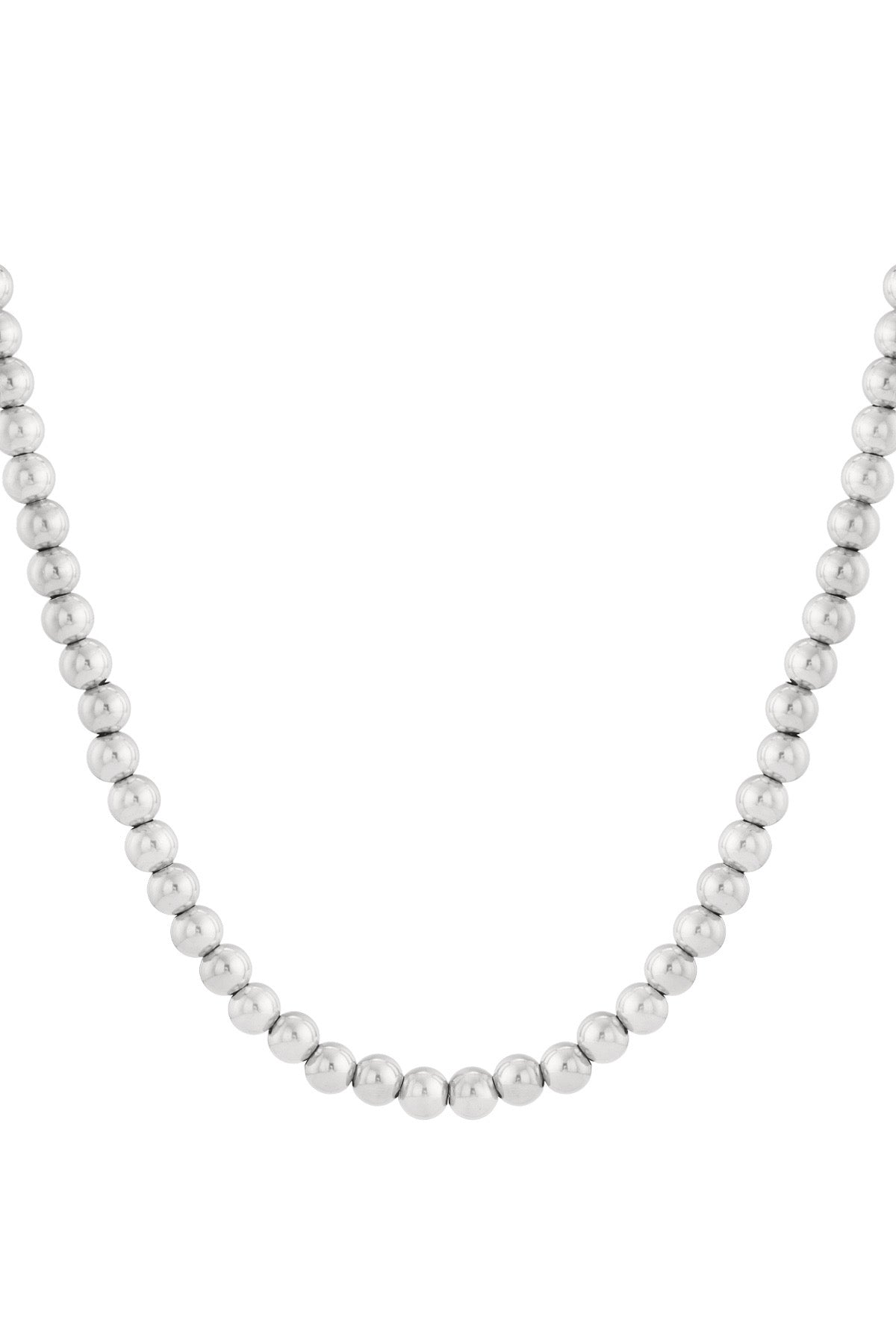Holle kralenketting 10mm - zilver