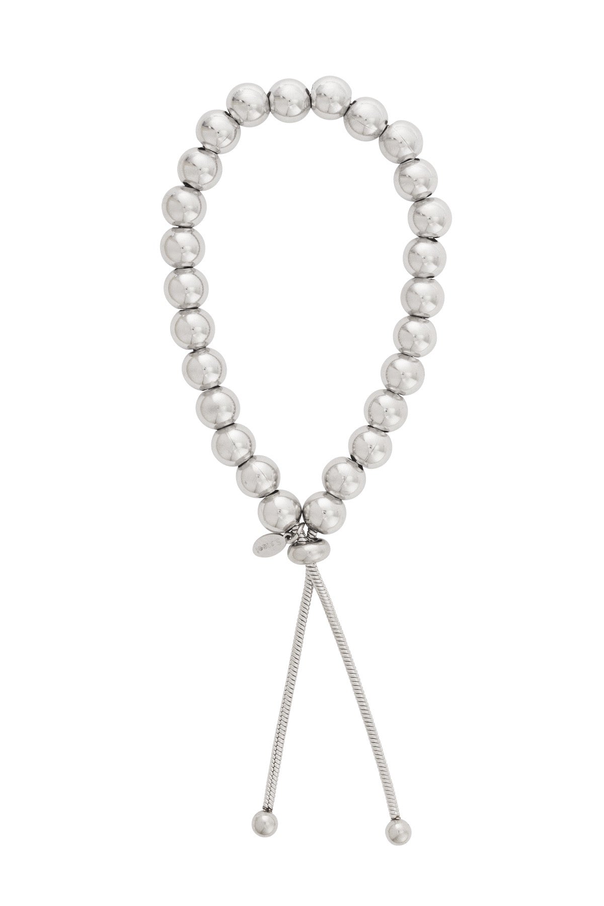 Holle kralen armband 8mm - zilver