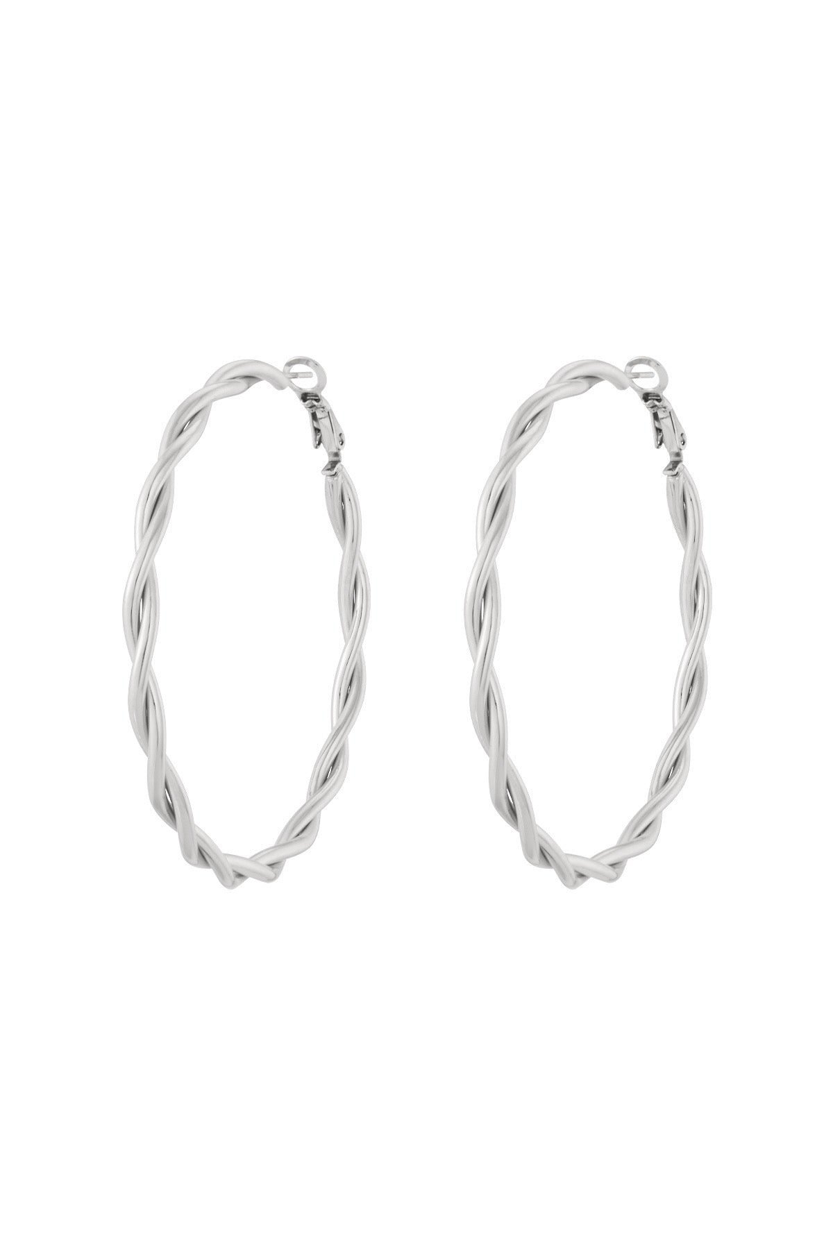 Twister hoops - zilver