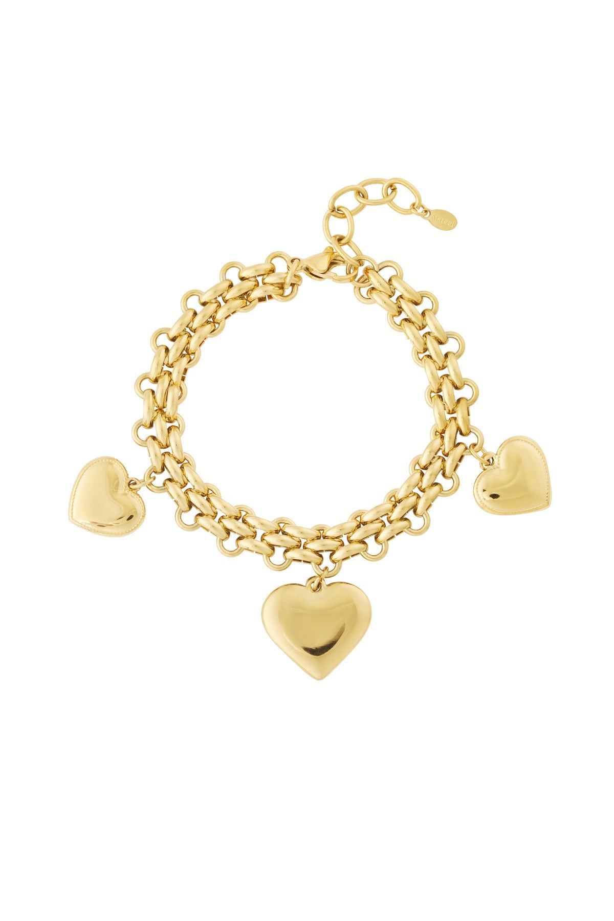 Trio hart armband - goud