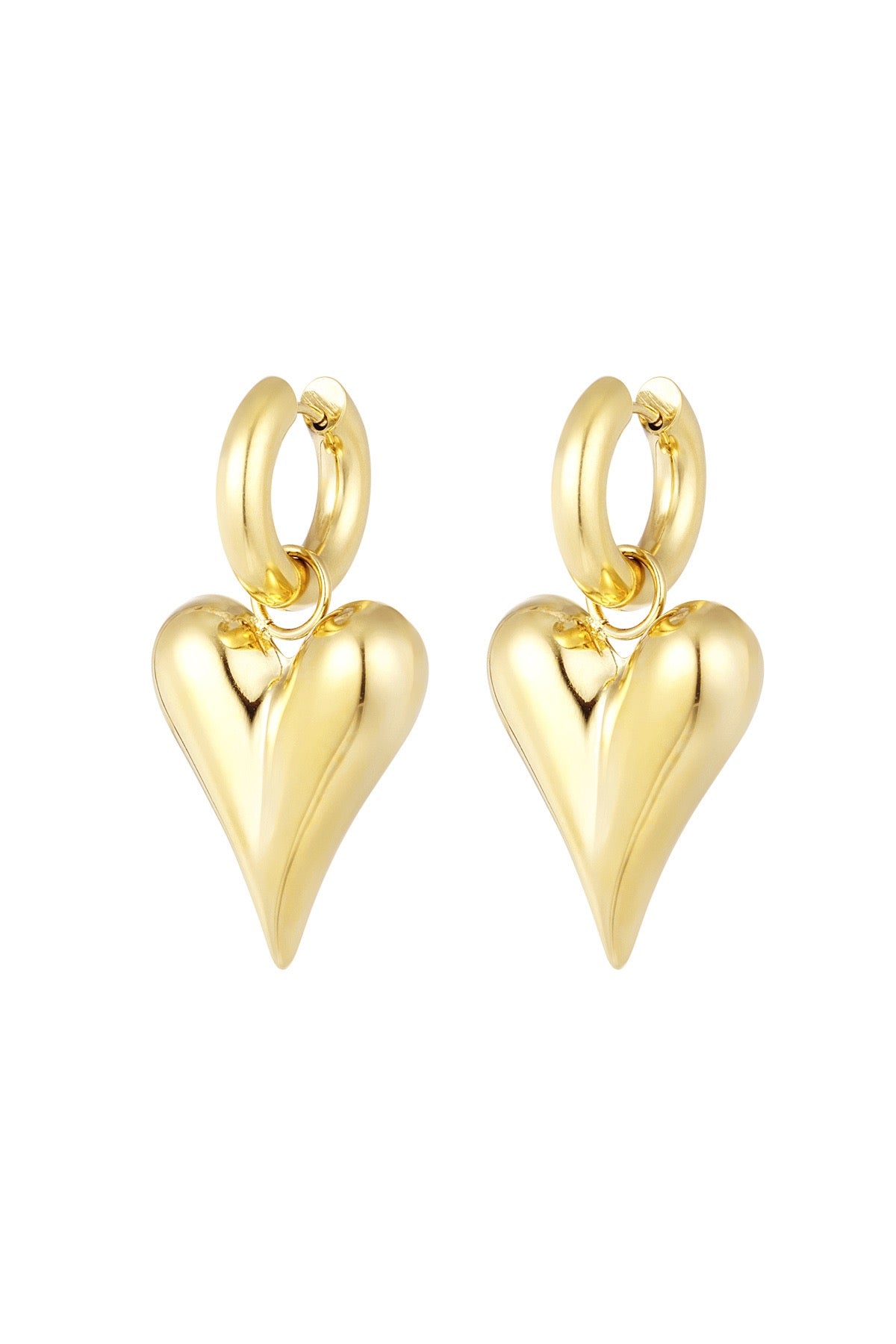 Love oorbellen groot - goud