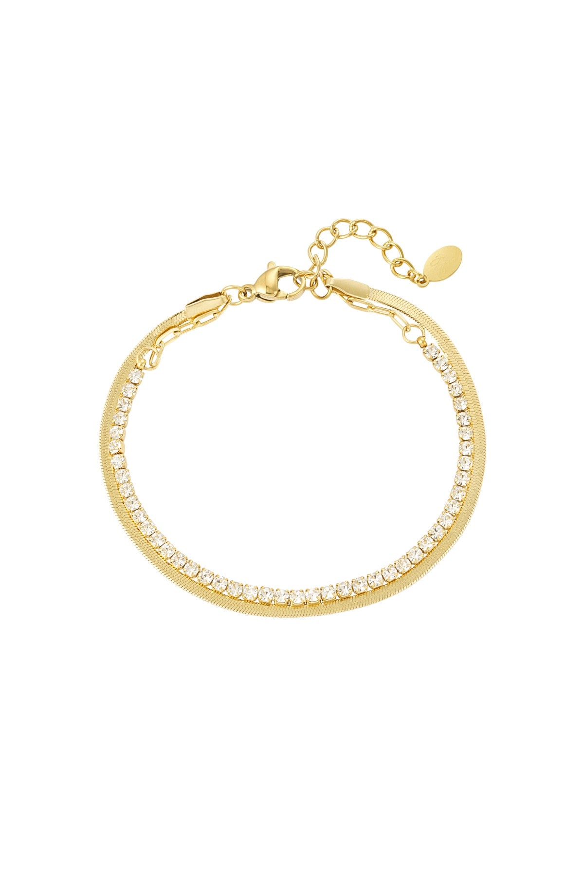 Dubbele armband met bling bling