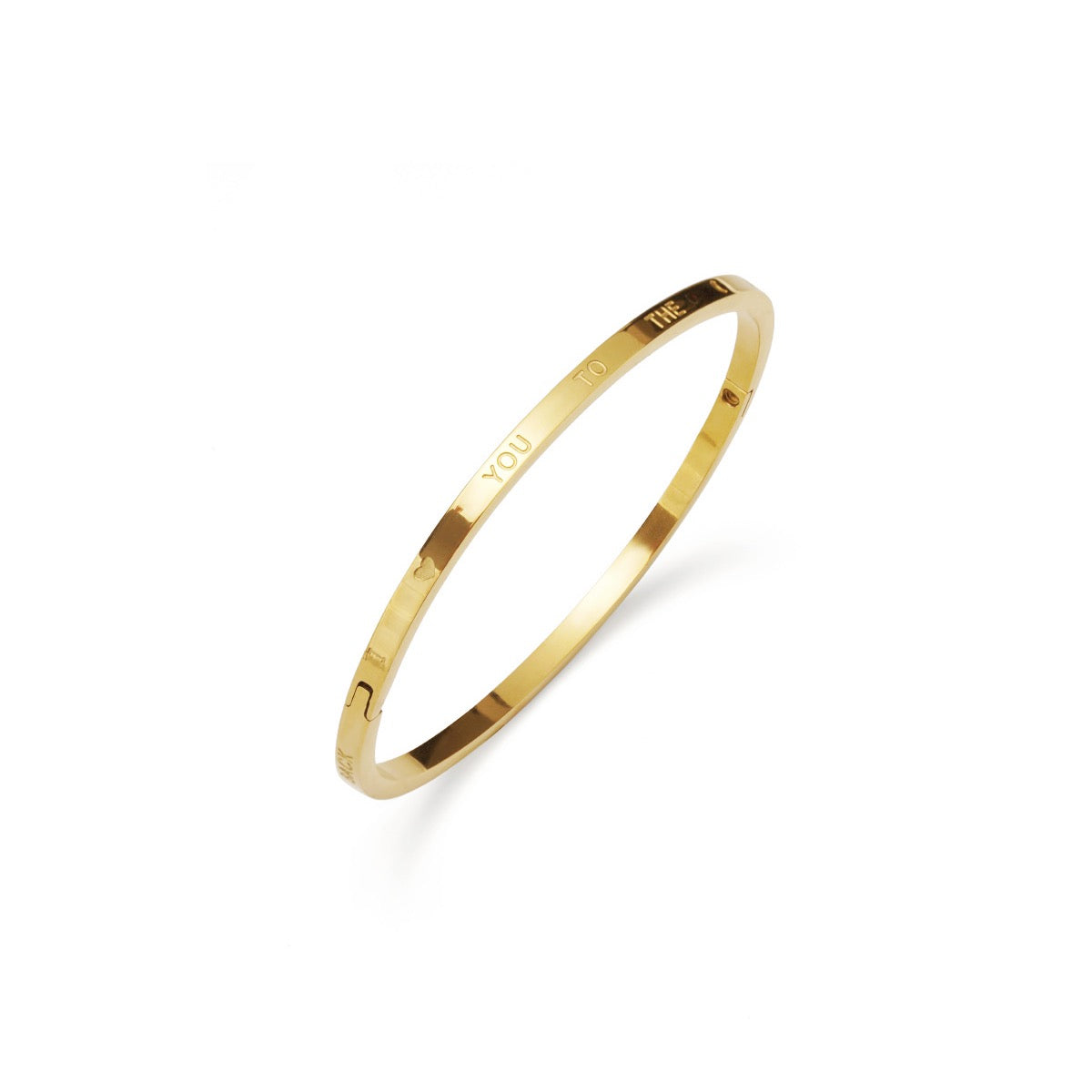 Love you to the moon and back bangle - goud