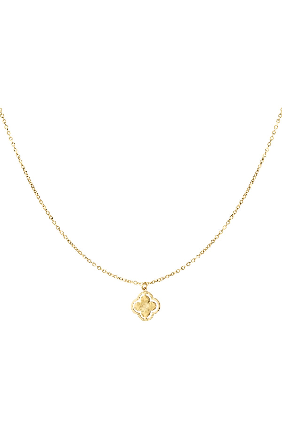 Ketting dubbele klaver - goud