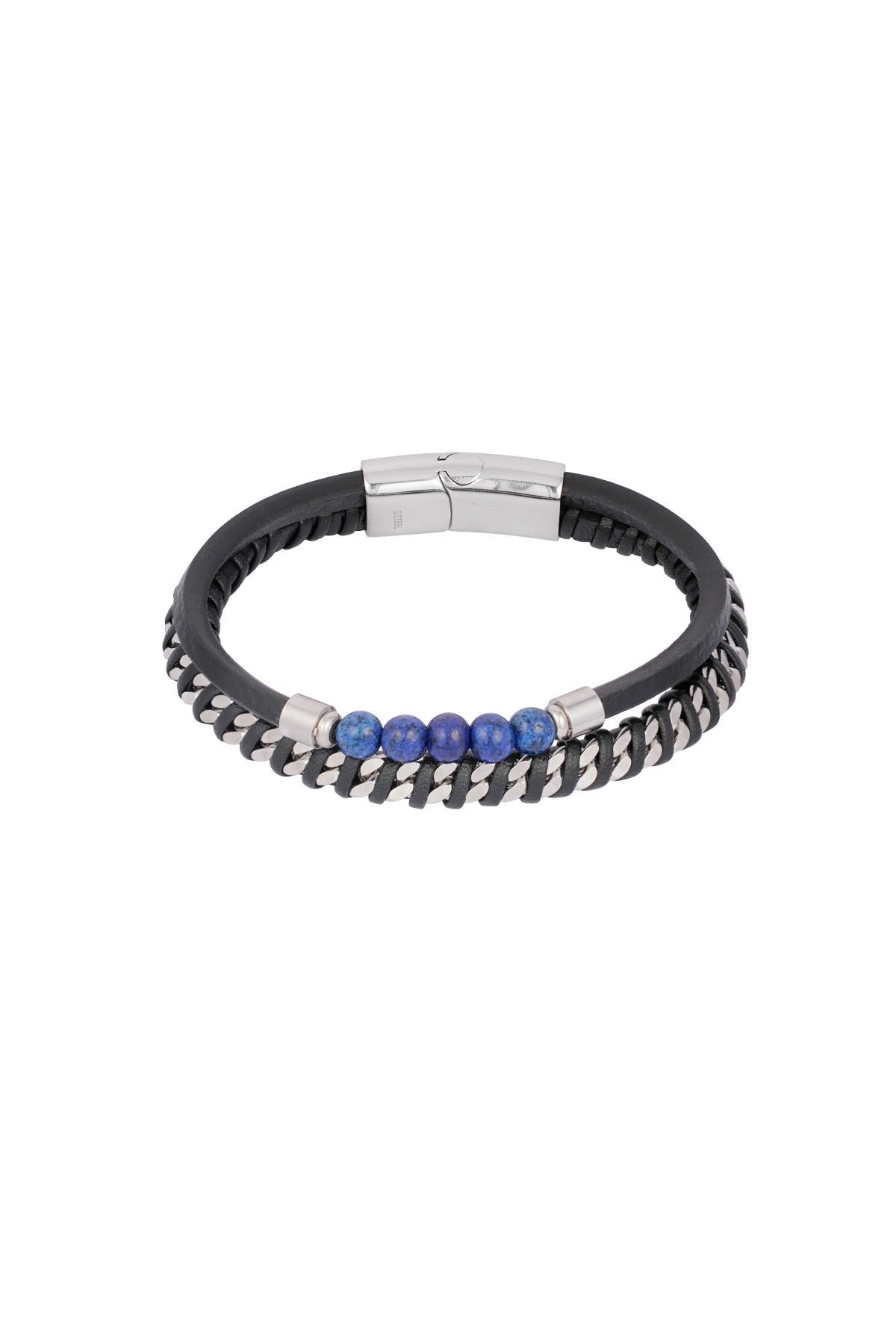 Heren armband serenity - zwart/blauw
