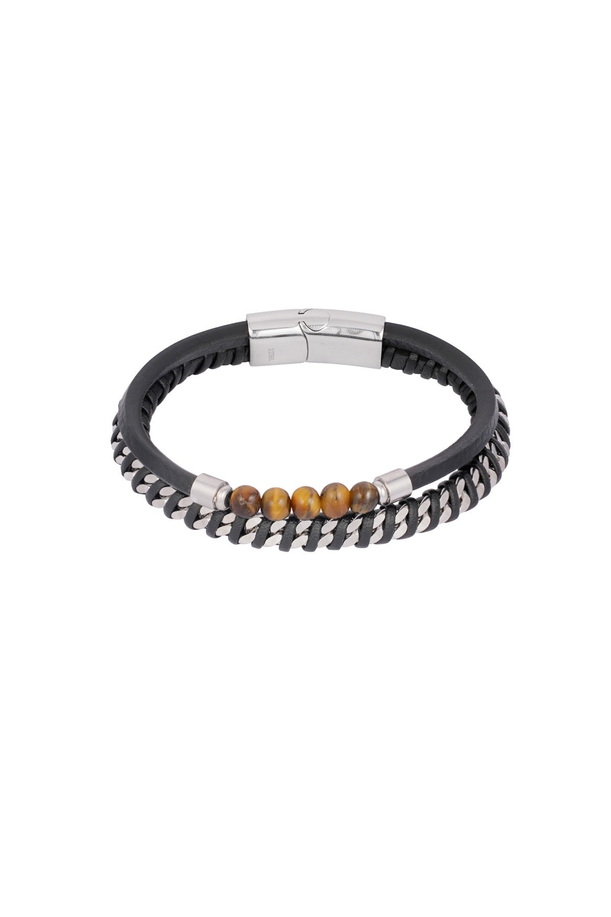 Heren armband serenity - zwart/bruin