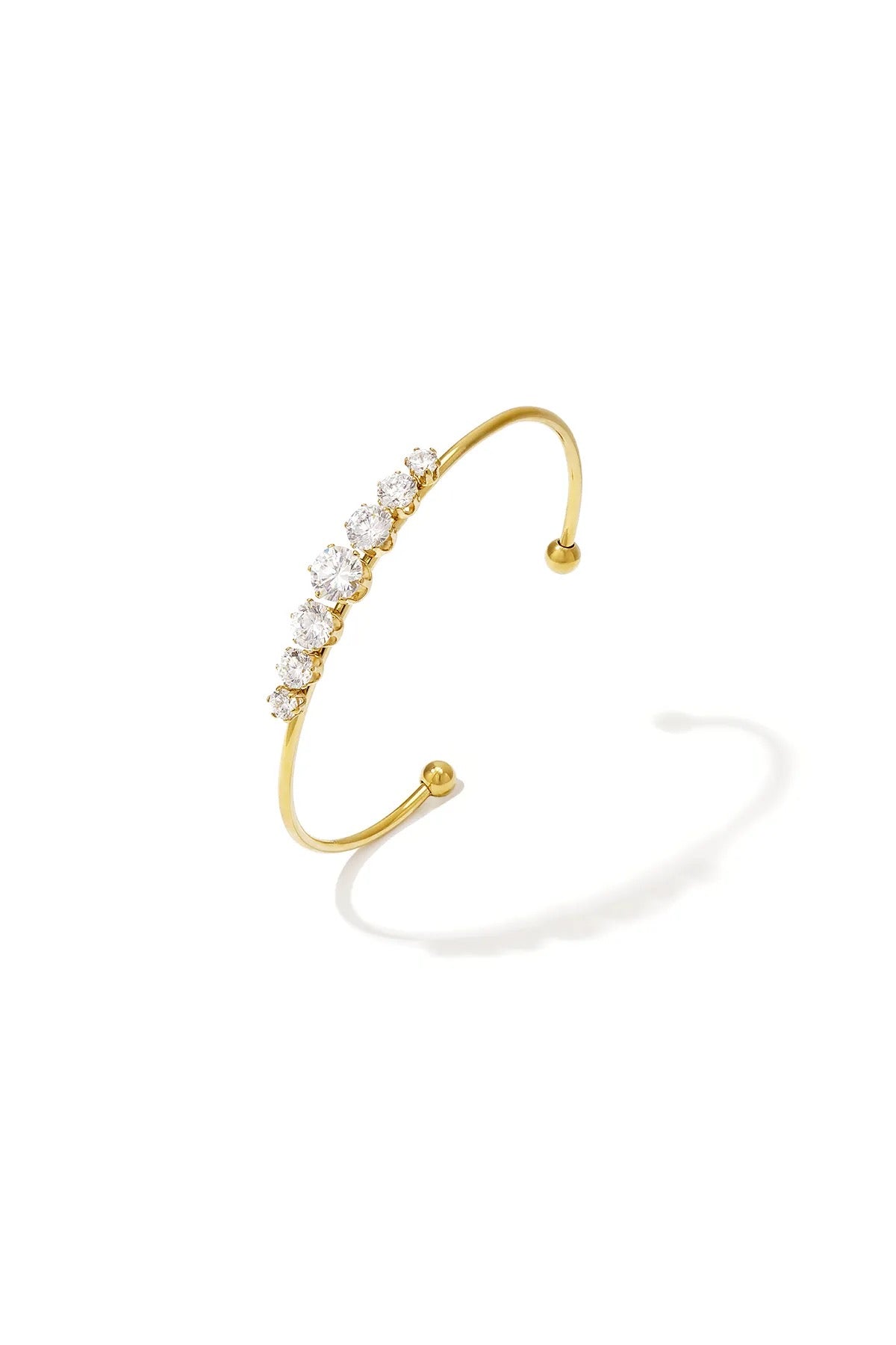 Open bangle met strass