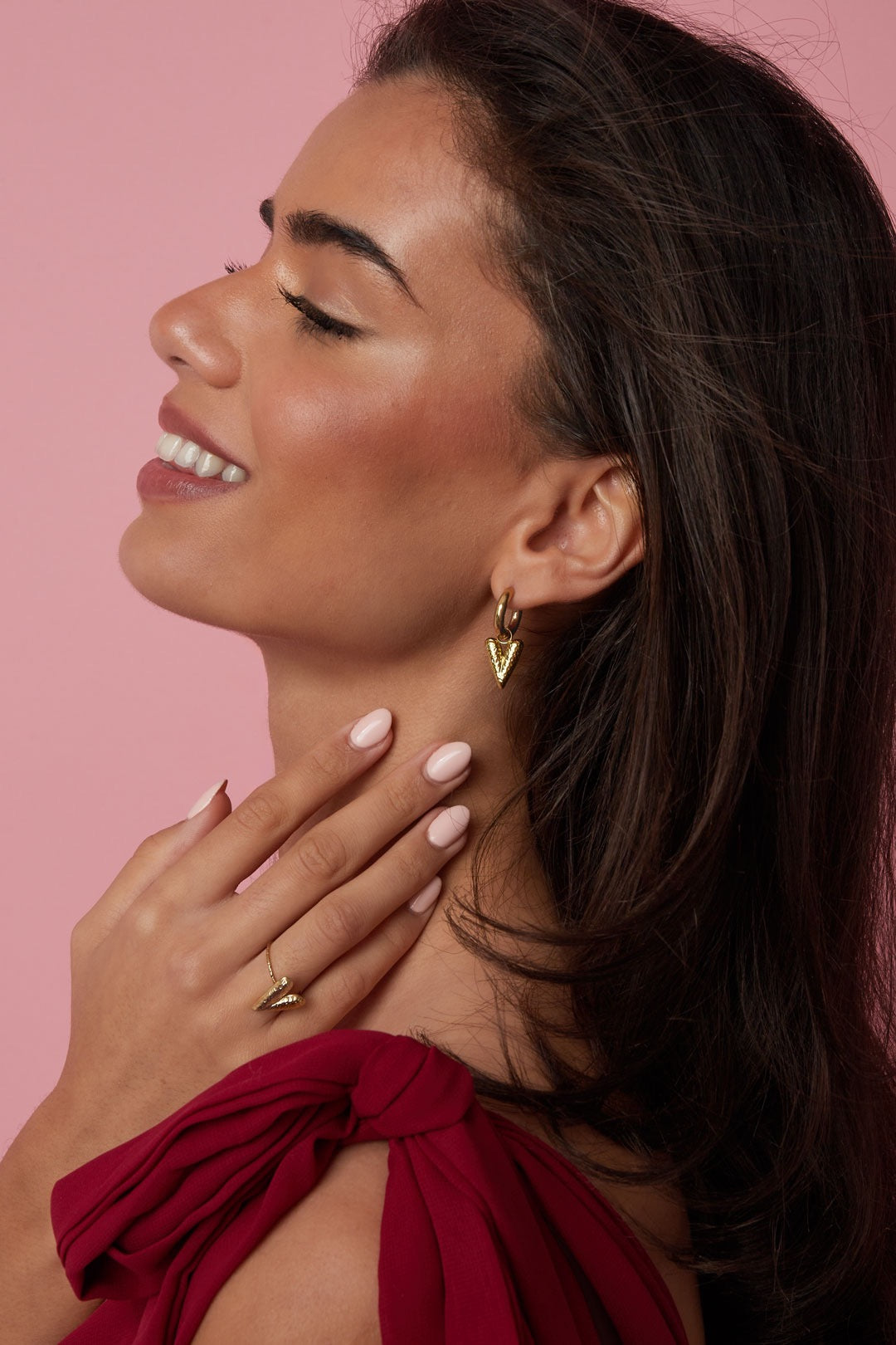 Hartvormige oorbellen -goud