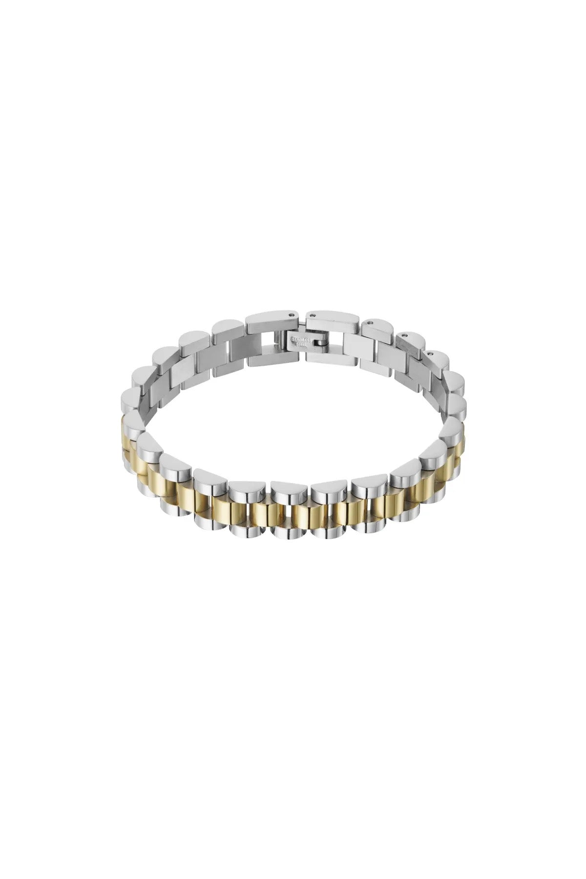Classic schakelarmband goud/zilver
