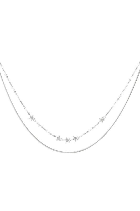 Starry layers ketting - zilver