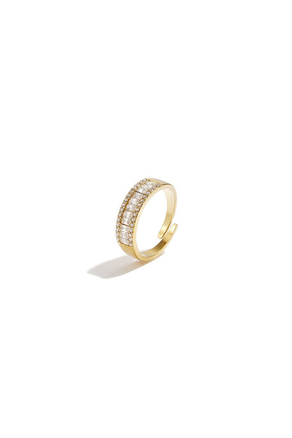 Verstelbare ring met strass -goud
