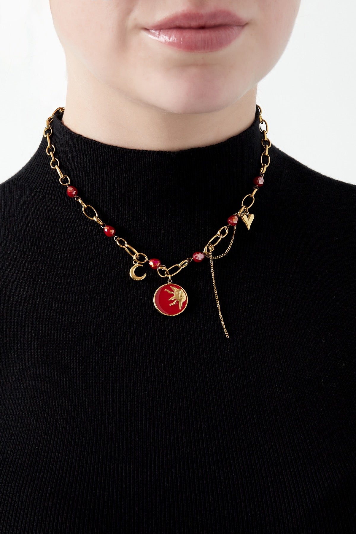 Bedelketting solar nights - Rood