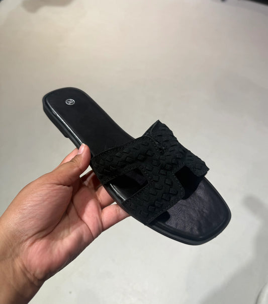 Herrie slippers -zwart