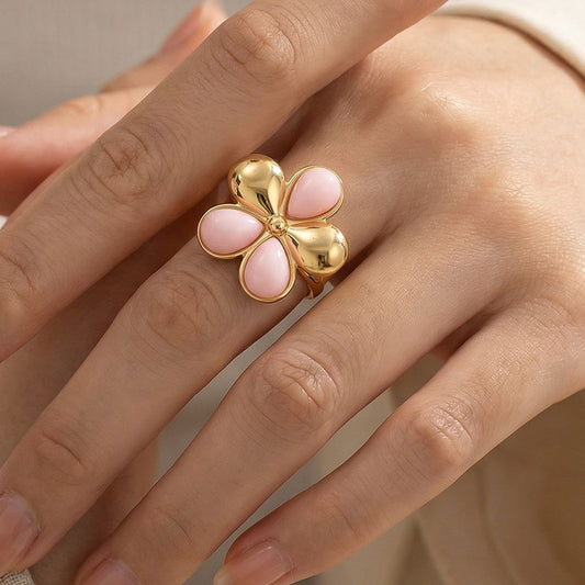 Bloem ring roze