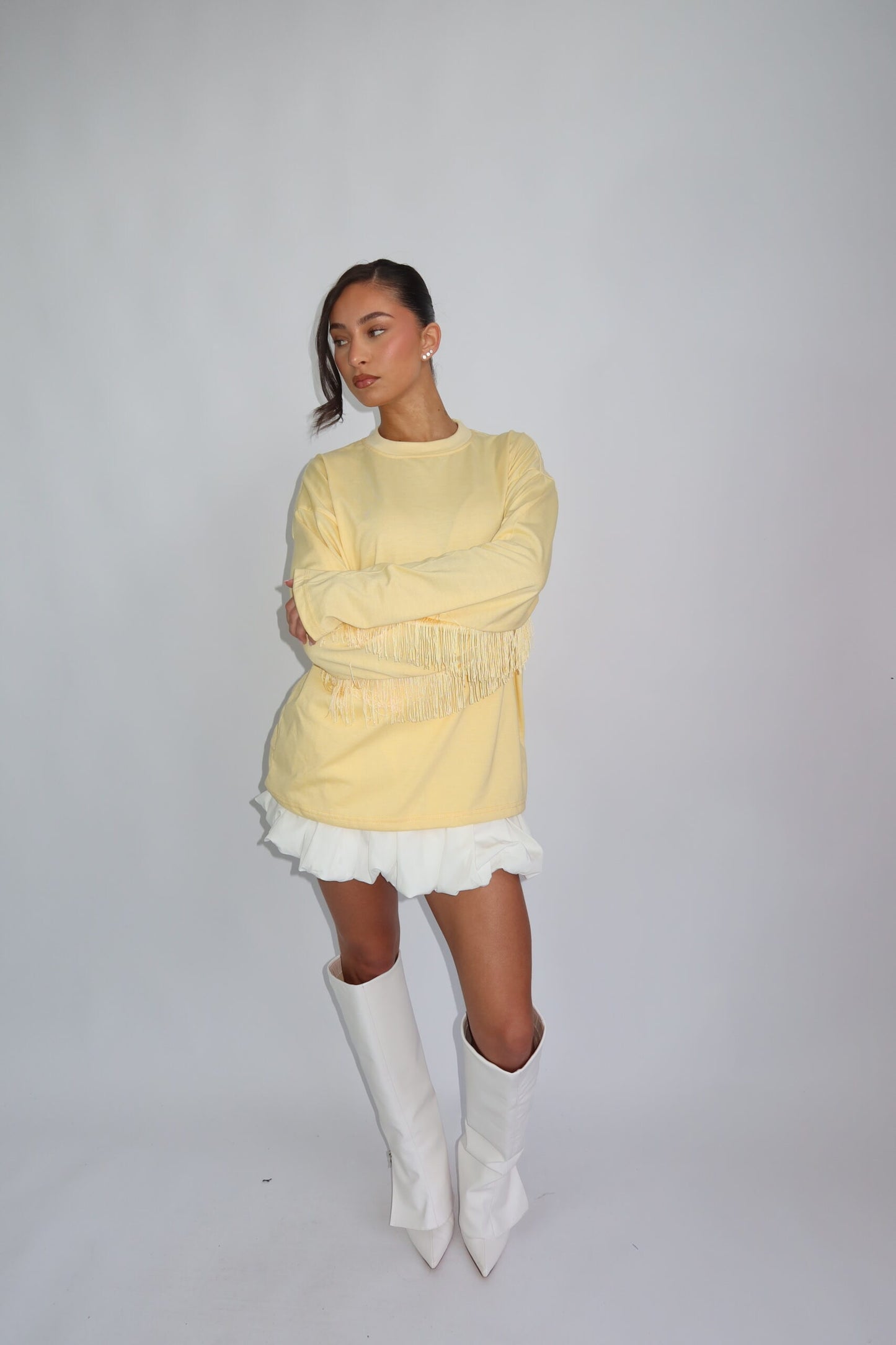 Longsleeve drop your shoulders -butteryellow
